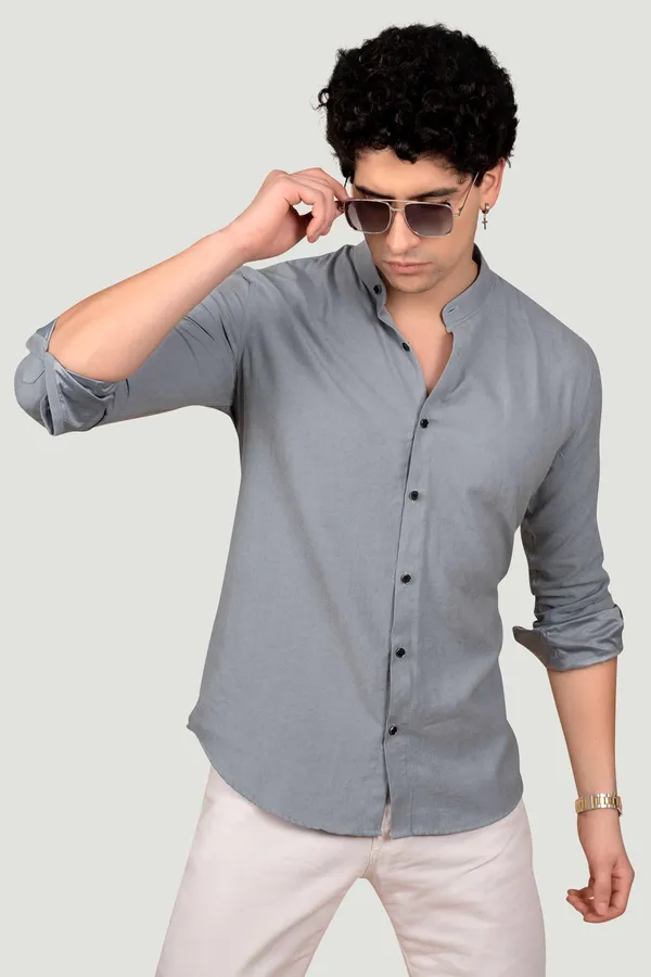 Riley_Grey_Suede_Solid_Full_Sleeves_Shirt_for__Men