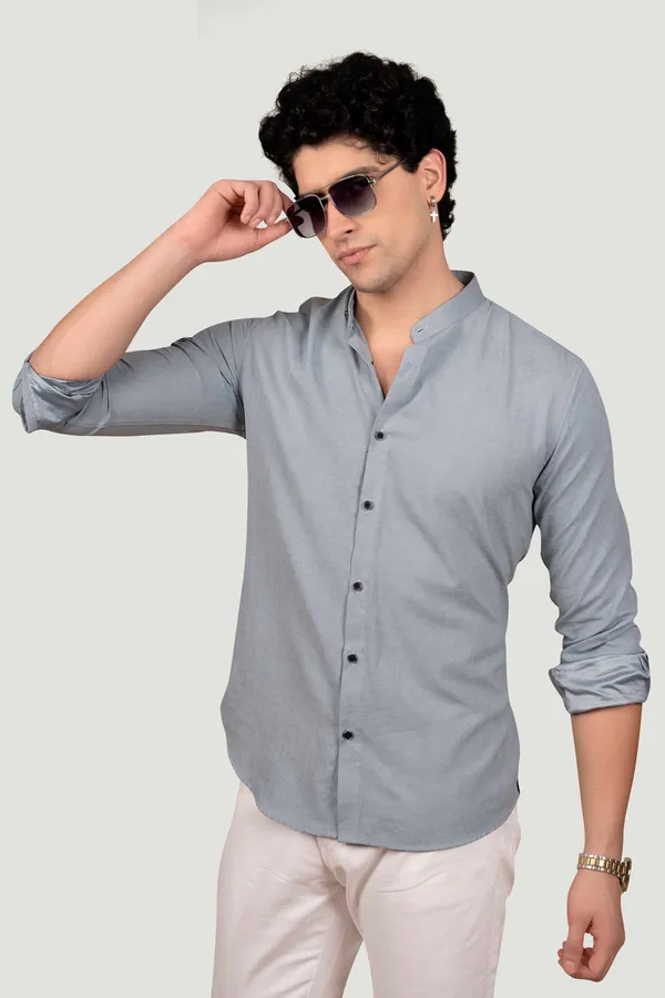 Riley_Grey_Suede_Solid_Full_Sleeves_Shirt_for__Men