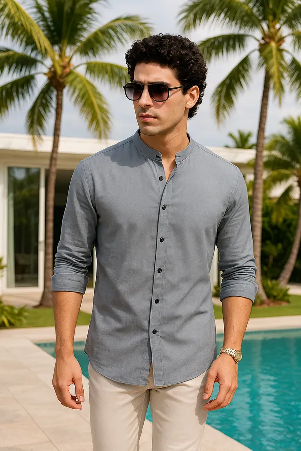 Riley_Grey_Suede_Solid_Full_Sleeves_Shirt_for__Men