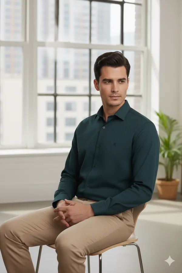 Henrik_Olive_Green_Cotton_Formal_Shirt