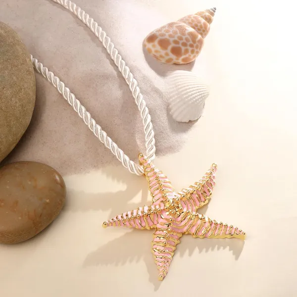 Atasi_International_Metal_Enamel_Starfish_Pendant_Neckalce_For_Women_New_Ocean_Styles_Holiday_Accessories_Gifts_Rope_Chain_Necklace_For_Women_And_Girls_R10006