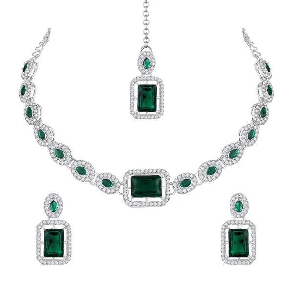 Atasi_International_American_Diamond_Kundan_Style_Silver_Plated_Emerald_Green_Crystals_Necklace_With_Earrings_And_Maang_Tika_Jewellery_Set_For_Women_Suited_For_Party_Wedding_Engagement_Rdg6225