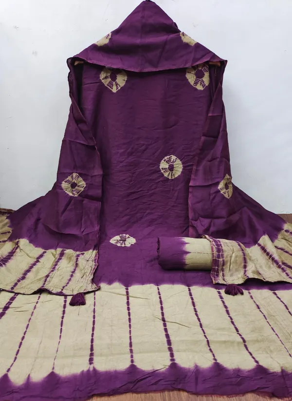 Unstitched_Shibori_Bandhani_Chanderi_Cotton_Dress_Material_With_4.50_Meter_Top_And_Bottom_With_2.15_Meter_Dupatta