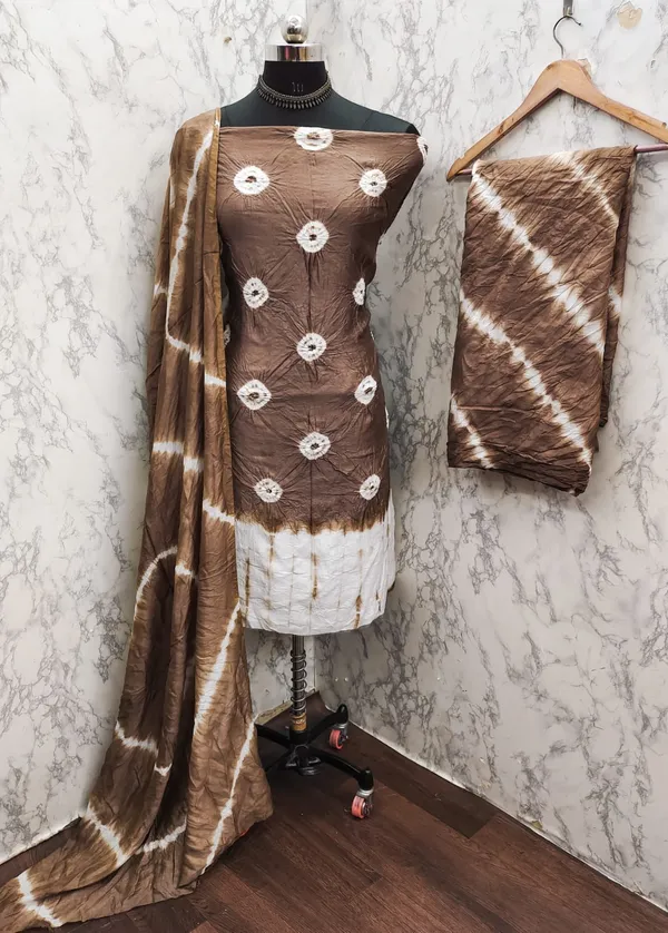 Unstitched_Shibori_Bandhani_Chanderi_Cotton_Dress_Material_With_4.50_Meter_Top_And_Bottom_With_2.25_Meter_Dupatta