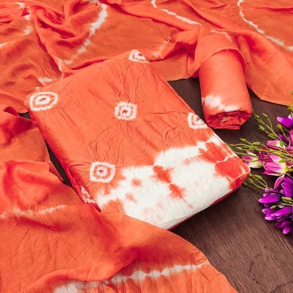 Unstitched_Shibori_Bandhani_Chanderi_Cotton_Dress_Material_With_4.50_Meter_Top_And_Bottom_With_2.25_Meter_Dupatta