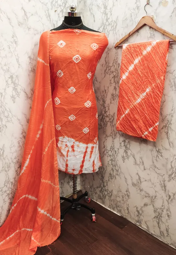 Unstitched_Shibori_Bandhani_Chanderi_Cotton_Dress_Material_With_4.50_Meter_Top_And_Bottom_With_2.25_Meter_Dupatta