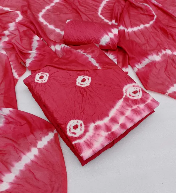 Unstitched_Shibori_Bandhani_Chanderi_Cotton_Dress_Material_With_4.50_Meter_Top_And_Bottom_With_2.25_Meter_Dupatta