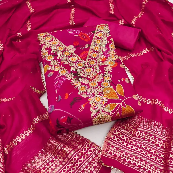 Unstitched_Zamato_Zari_Work_And_Jhalar_Lace_Dress_Material_For_Her_With_4.10_Meter_Top_And_Bottom_With_1.50_Meter_Inner_And_2.10_Meter_Dupatta