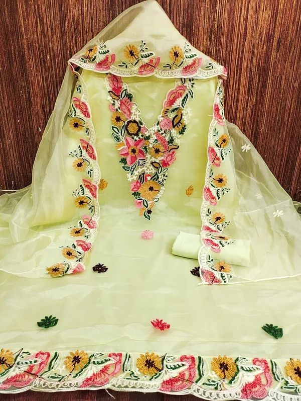 Unstitched_Organza_Silk_Embroidery_Work_Dress_Material_For_Her_With_4.10_Meter_Top_And_Bottom_With_1.50_Meter_Inner_And_2.10_Meter_Dupatta