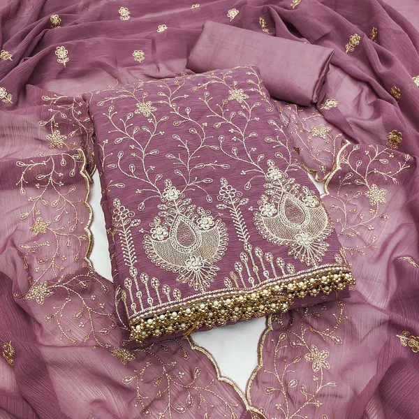 Unstitched_Zamato_Zari_Work_And_Jhalar_Lace_Dress_Material_For_Her_With_4.10_Meter_Top_And_Bottom_With_1.50_Meter_Inner_And_2.10_Meter_Dupatta