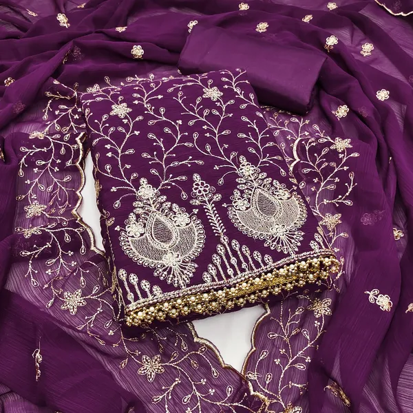 Unstitched_Zamato_Zari_Work_And_Jhalar_Lace_Dress_Material_For_Her_With_4.10_Meter_Top_And_Bottom_With_1.50_Meter_Inner_And_2.10_Meter_Dupatta