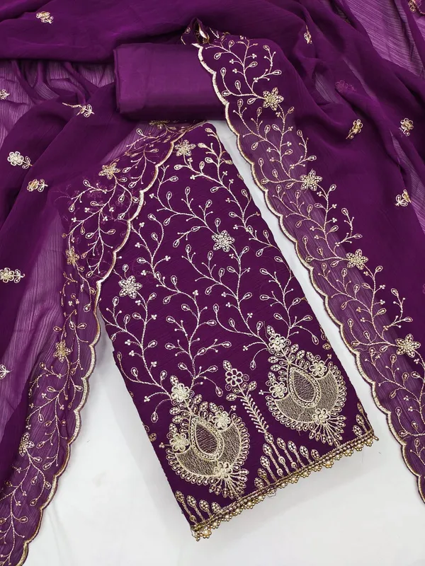 Unstitched_Zamato_Zari_Work_And_Jhalar_Lace_Dress_Material_For_Her_With_4.10_Meter_Top_And_Bottom_With_1.50_Meter_Inner_And_2.10_Meter_Dupatta