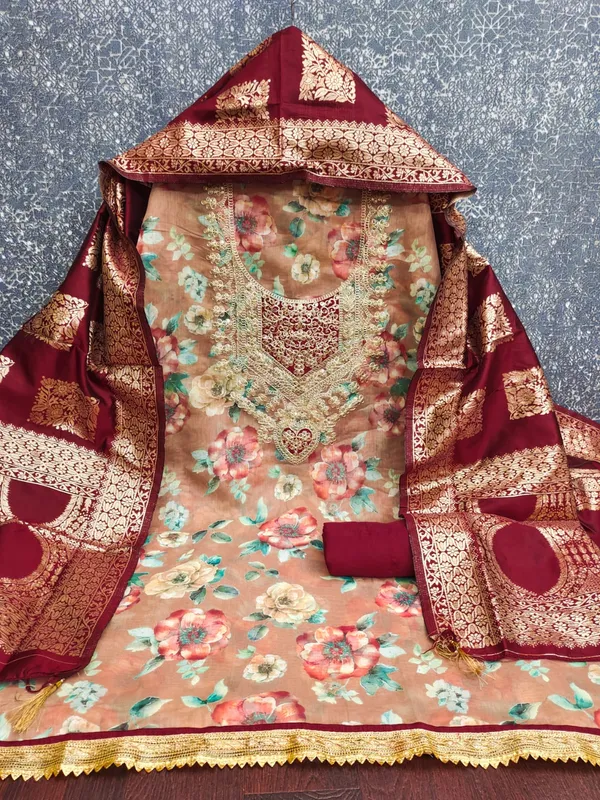 Exclusive_Dress_Material_Suit_For_Women_Pure_Chanderi_Print_With_Coding_Work