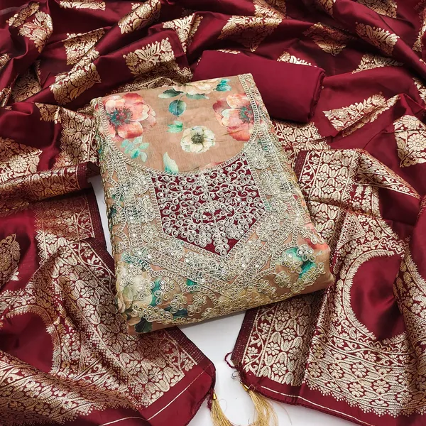 Exclusive_Dress_Material_Suit_For_Women_Pure_Chanderi_Print_With_Coding_Work
