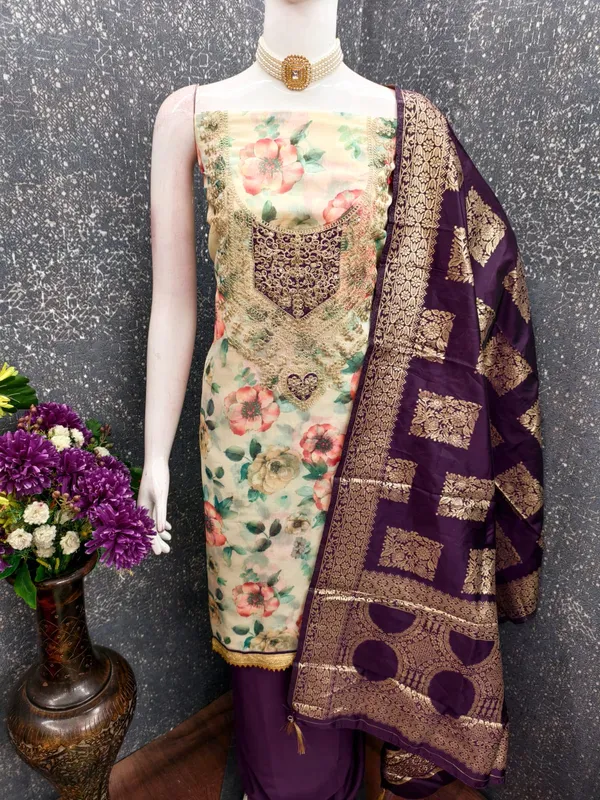 Exclusive_Dress_Material_Suit_For_Women_Pure_Chanderi_Print_With_Coding_Work