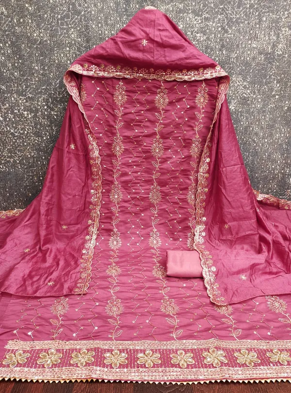Exclusive_Dress_Material_Suit_For_Women_Pure_Roman_Silk_With_Hand_Work