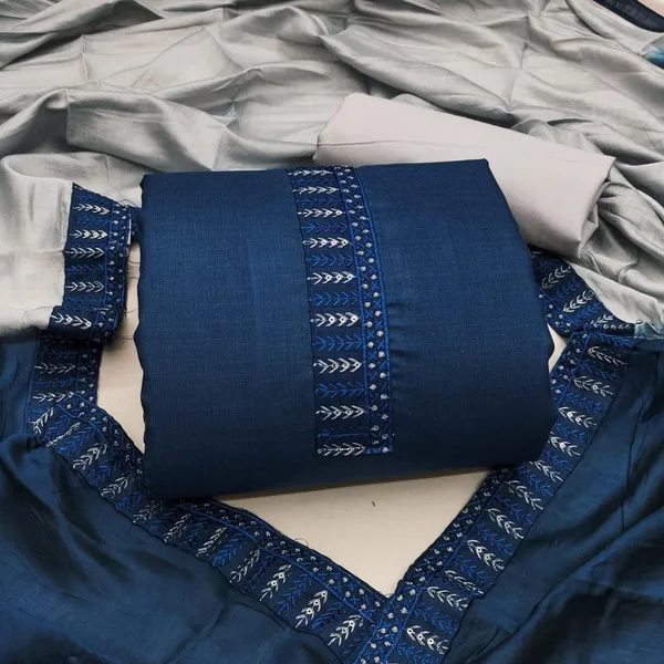 Exclusive_Dress_Material_Suit_For_Women_Slub_Cotton_Tie_Work