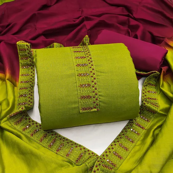 Exclusive_Dress_Material_Suit_For_Women_Slub_Cotton_Tie_Work