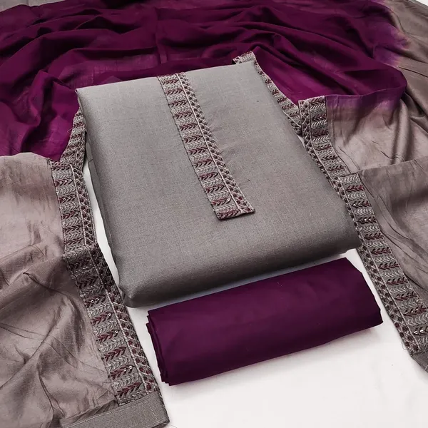 Exclusive_Dress_Material_Suit_For_Women_Slub_Cotton_Tie_Work