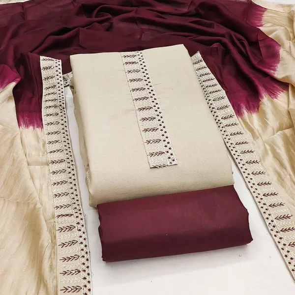 Exclusive_Dress_Material_Suit_For_Women_Slub_Cotton_Tie_Work