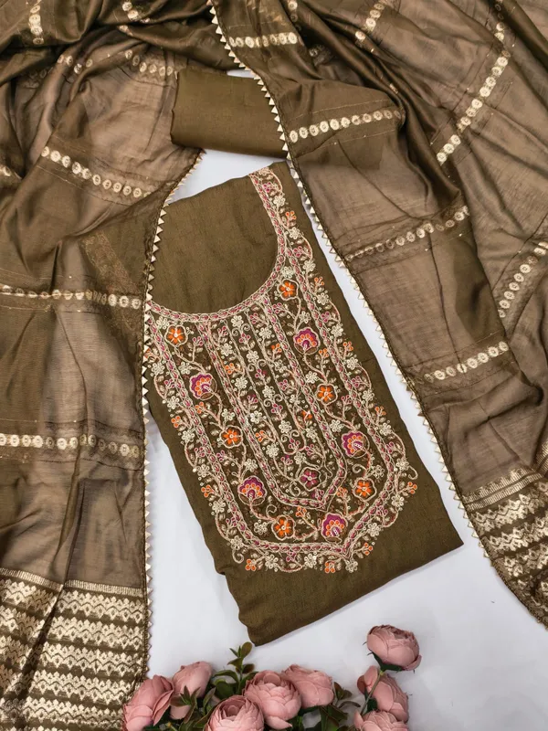 Exclusive_Dress_Material_Suit_For_Women_Pure_Vichitra_Silk_With_Coding_Work