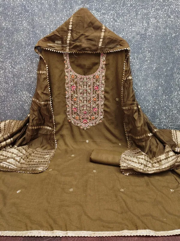 Exclusive_Dress_Material_Suit_For_Women_Pure_Vichitra_Silk_With_Coding_Work