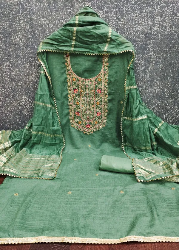 Exclusive_Dress_Material_Suit_For_Women_Pure_Vichitra_Silk_With_Coding_Work