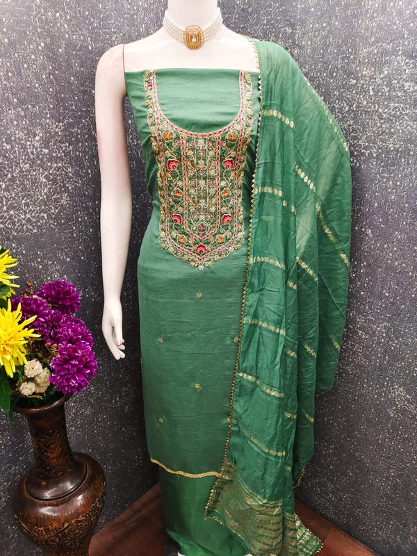 Exclusive_Dress_Material_Suit_For_Women_Pure_Vichitra_Silk_With_Coding_Work