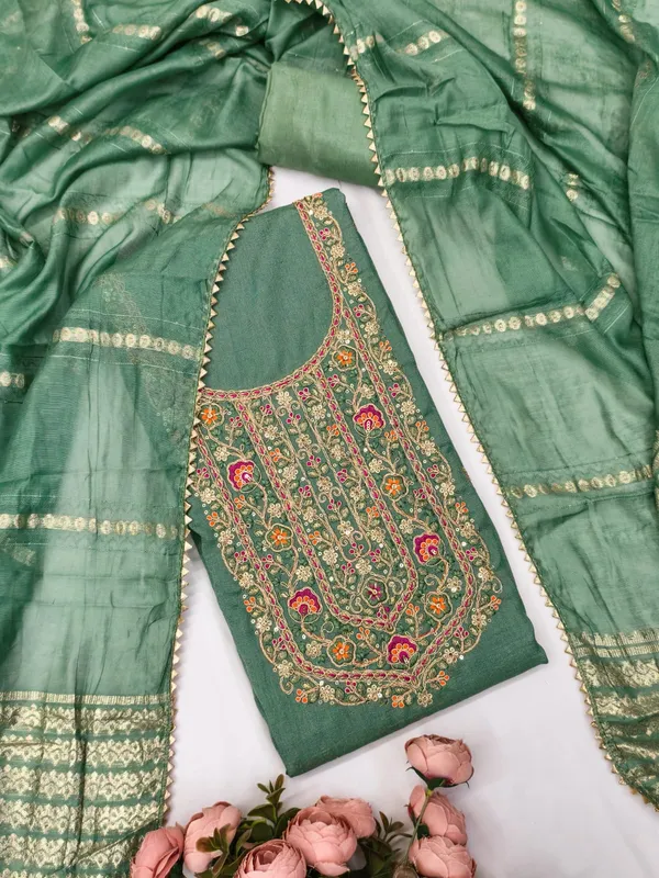 Exclusive_Dress_Material_Suit_For_Women_Pure_Vichitra_Silk_With_Coding_Work