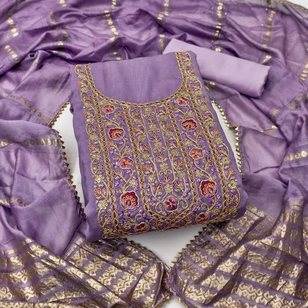 Exclusive_Dress_Material_Suit_For_Women_Pure_Vichitra_Silk_With_Coding_Work