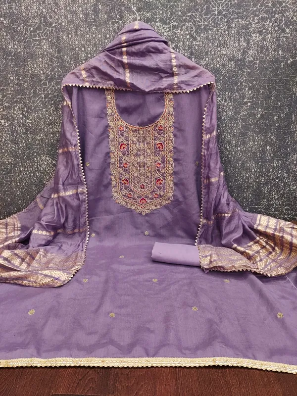 Exclusive_Dress_Material_Suit_For_Women_Pure_Vichitra_Silk_With_Coding_Work