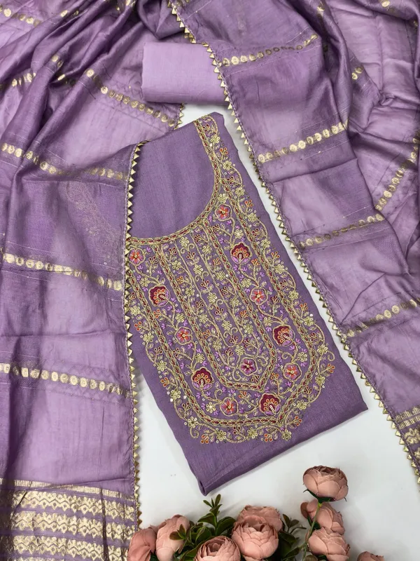 Exclusive_Dress_Material_Suit_For_Women_Pure_Vichitra_Silk_With_Coding_Work