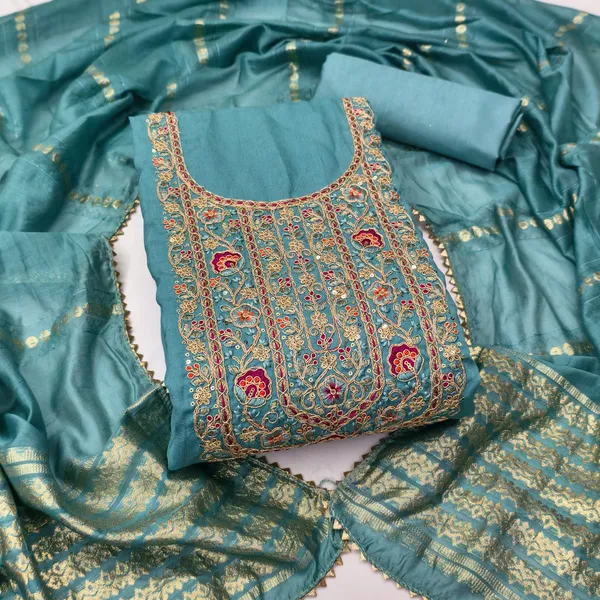 Exclusive_Dress_Material_Suit_For_Women_Pure_Vichitra_Silk_With_Coding_Work