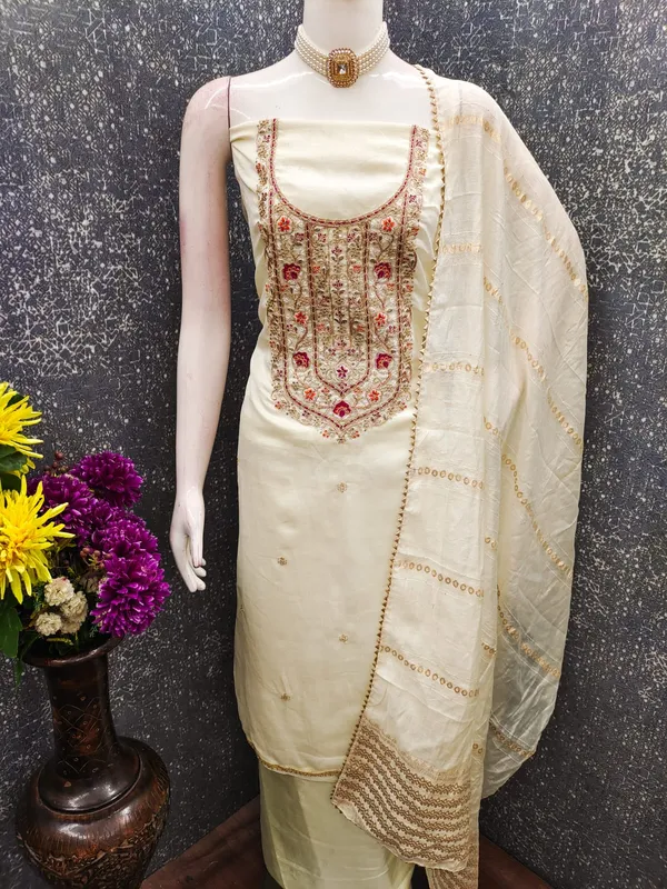 Exclusive_Dress_Material_Suit_For_Women_Pure_Vichitra_Silk_With_Coding_Work