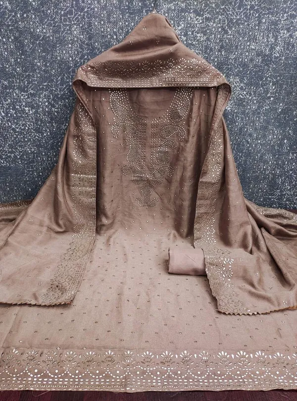 Exclusive_Dress_Material_Suit_For_Women_Pure_Vichitra_Silk_With_Coding_Work