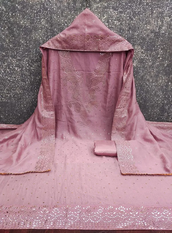 Exclusive_Dress_Material_Suit_For_Women_Pure_Vichitra_Silk_With_Coding_Work