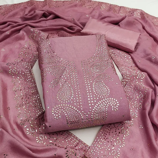 Exclusive_Dress_Material_Suit_For_Women_Pure_Vichitra_Silk_With_Coding_Work
