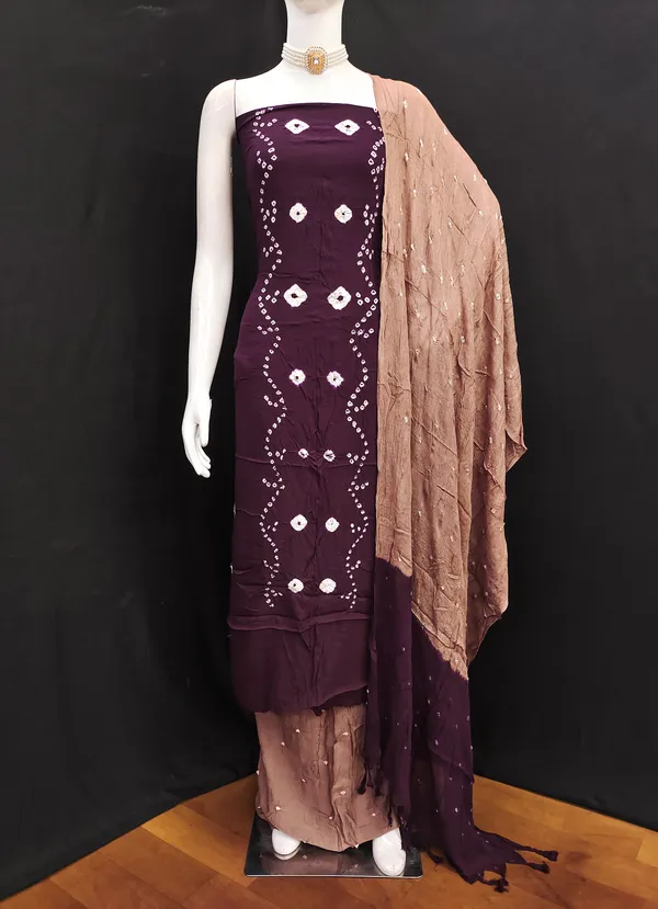 Unstitched_Suit_Dress_Material_|_Janki_Pure_Rayon_Hand_Bandhej_Bandhani_|_Premium_Unstitched_Suit_Material_For_Her_|_4.50_Meter_Top_&_Bottom_With_2_Meter_Dupatta