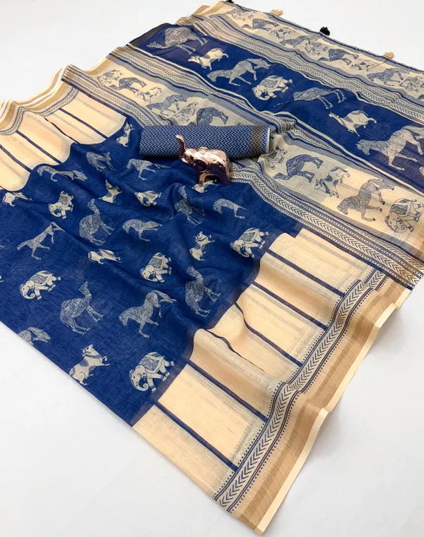 Kalamkari_Patola__Pure_Linen_Saree_And_Batin_Blouse_-_Gajari_Pink