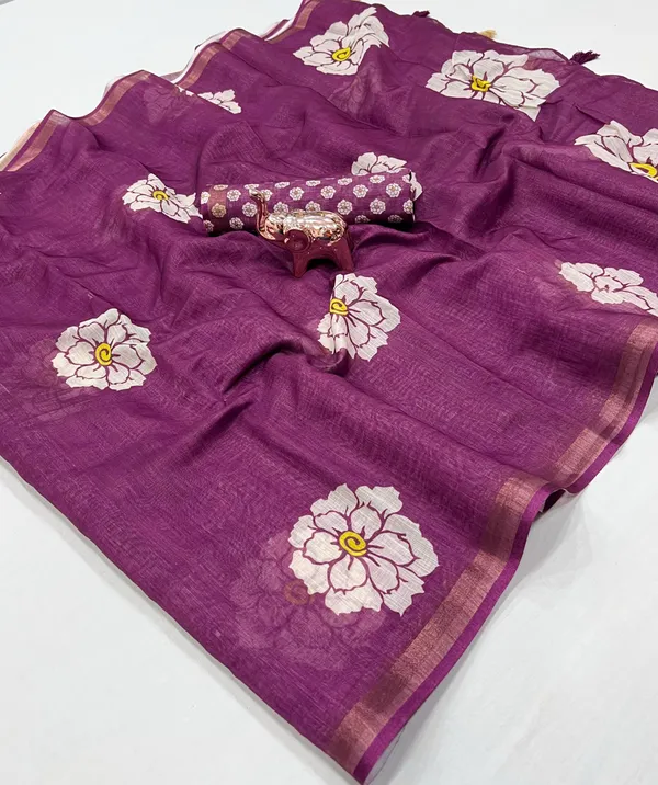 Kalamkari_Patola__Pure_Linen_Saree_And_Batin_Blouse_-_Gajari_Pink