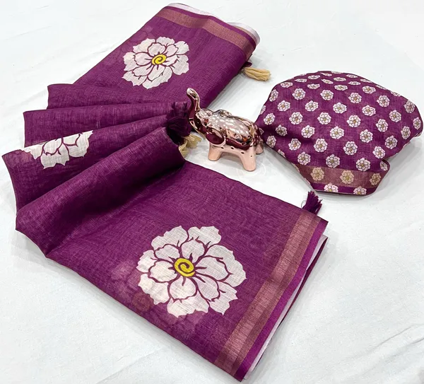 Kalamkari_Patola__Pure_Linen_Saree_And_Batin_Blouse_-_Gajari_Pink