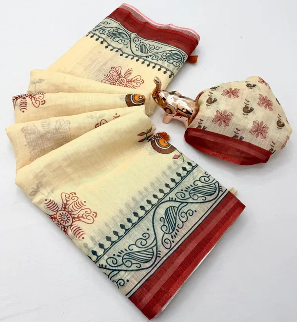 Kalamkari_Patola__Pure_Linen_Saree_And_Batin_Blouse_-_Gajari_Pink