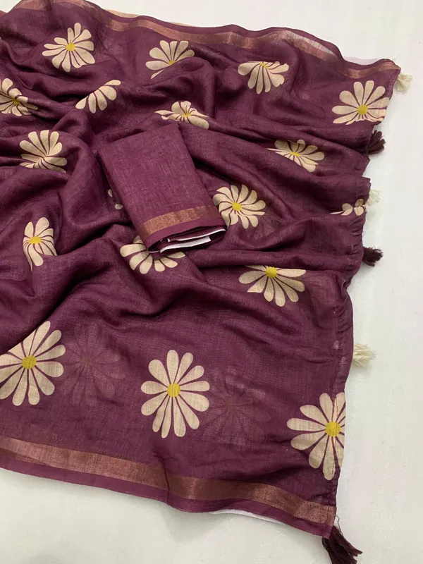 Kalamkari_Patola__Pure_Linen_Saree_And_Batin_Blouse_-_Gajari_Pink
