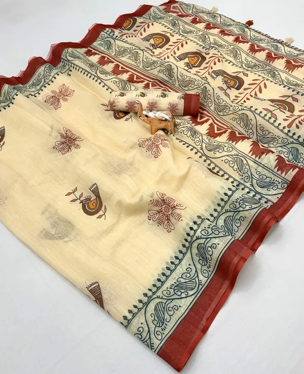 Kalamkari_Patola__Pure_Linen_Saree_And_Batin_Blouse_-_Gajari_Pink