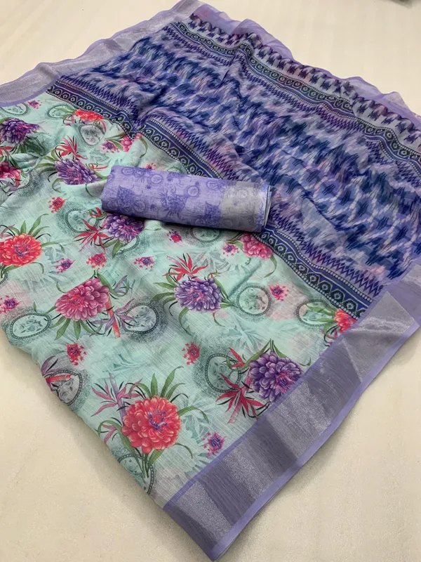 Kalamkari_Patola__Pure_Linen_Saree_And_Batin_Blouse_-_Gajari_Pink