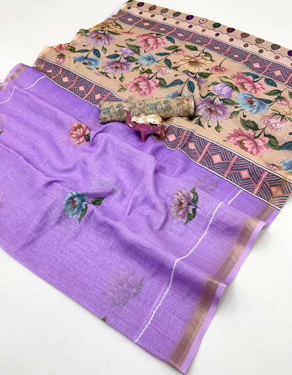 Kalamkari_Patola__Pure_Linen_Saree_And_Batin_Blouse_-_Gajari_Pink