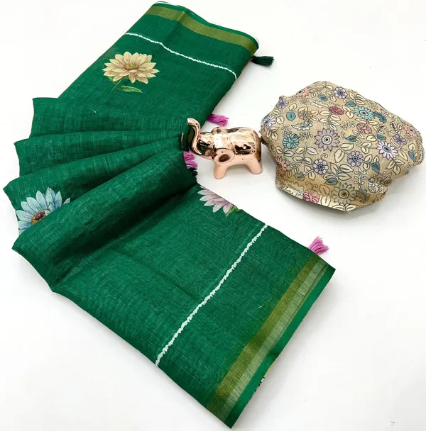Kalamkari_Patola__Pure_Linen_Saree_And_Batin_Blouse_-_Gajari_Pink