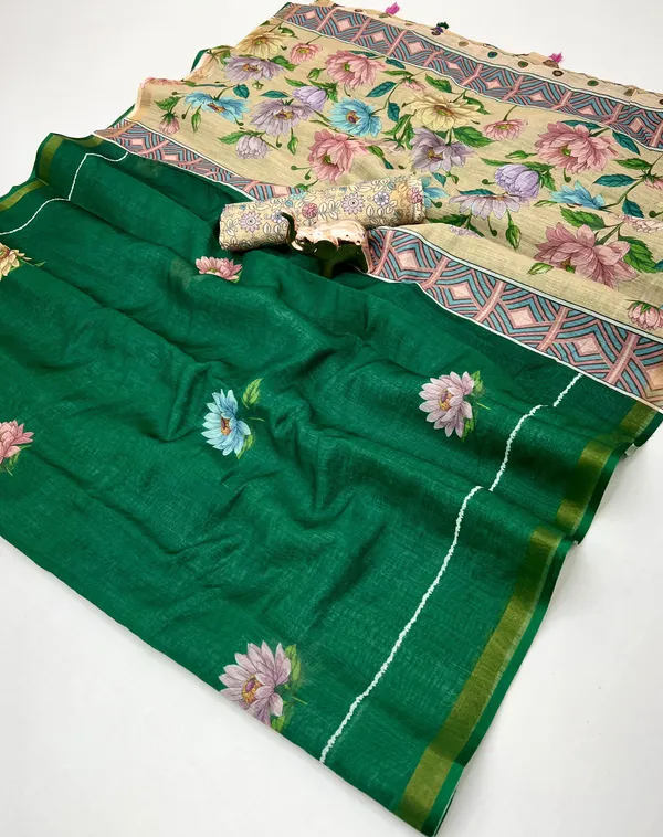 Kalamkari_Patola__Pure_Linen_Saree_And_Batin_Blouse_-_Gajari_Pink