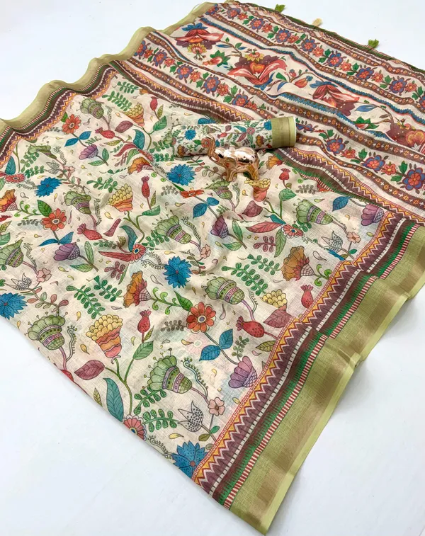 Kalamkari_Patola__Pure_Linen_Saree_And_Batin_Blouse_-_Gajari_Pink