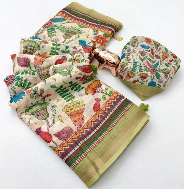 Kalamkari_Patola__Pure_Linen_Saree_And_Batin_Blouse_-_Gajari_Pink